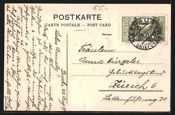 Cartes postales: Aarau, Ortsansicht mit Kirche, Gruss der – D'occasion à Berlin par bartko-reher 1