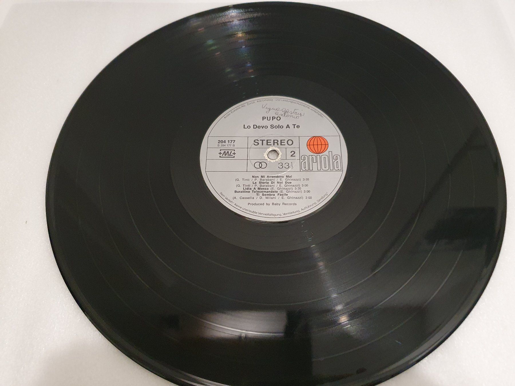 Dischi in vinile: Pupo – Lo Devo Solo A Te – Usato da Uster venduto da Vinyl-Leidenschaft 5