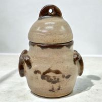 Pot à couvercle grès émaillé Faïencerie de Charolles France
