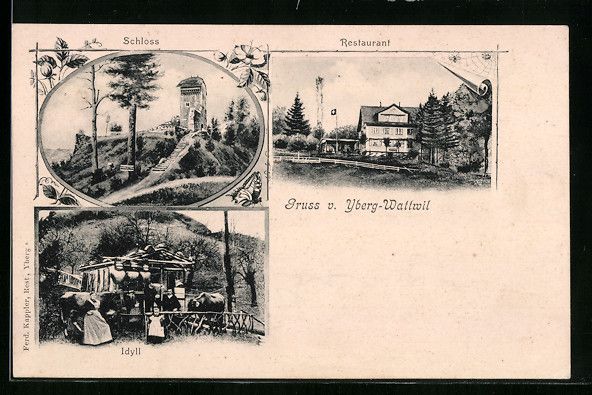 Ansichtskarten: Wattwil, Restaurant, Schloss auf dem Ybe – Gebraucht aus Berlin von bartko-reher