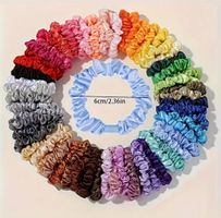Lot de 90 élastiques pour cheveux finition satinée, NEUFS