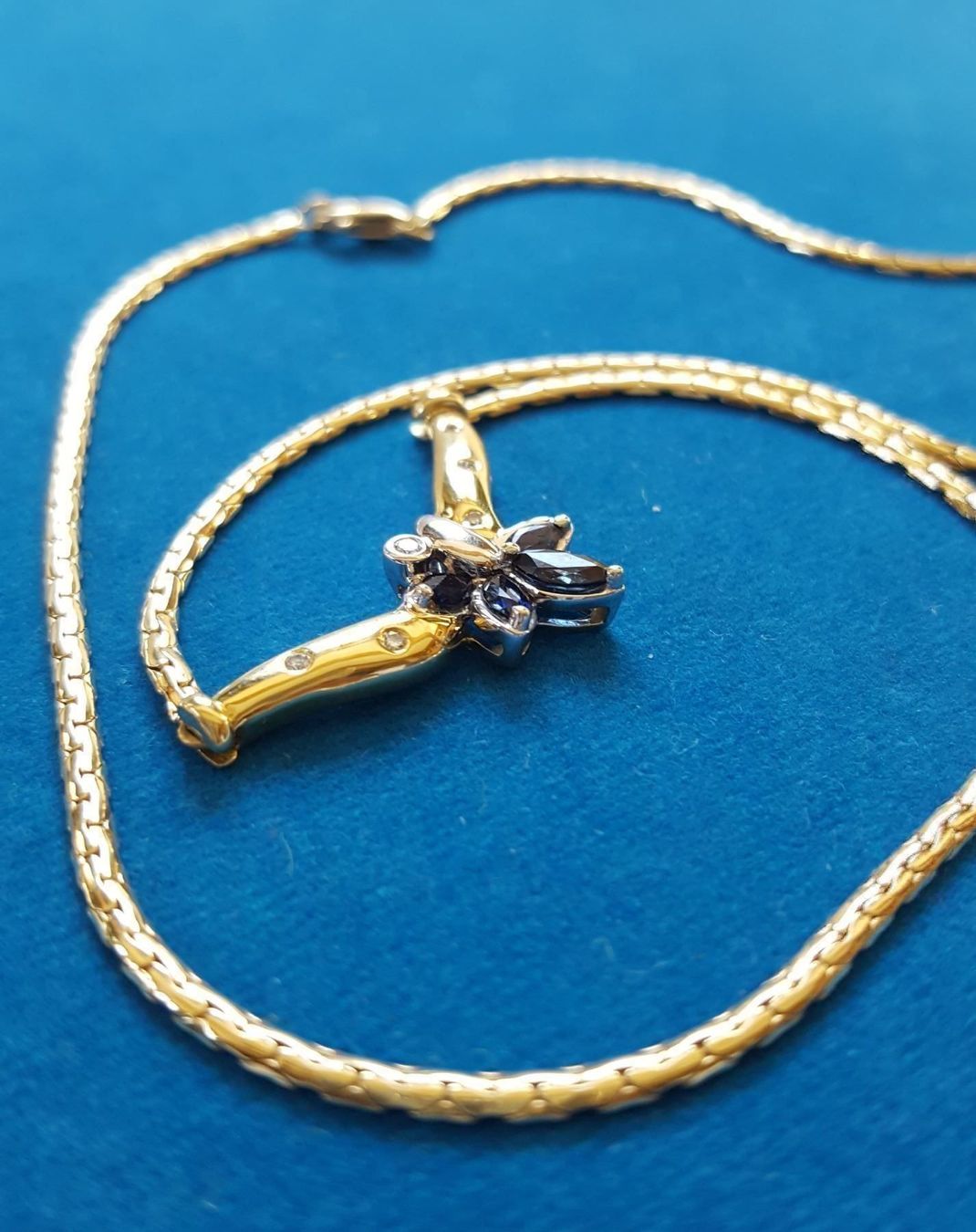 Catenine: 750 Gold Collier mit Brillanten/Saphire – Usato da Wald ZH venduto da Aniade 6