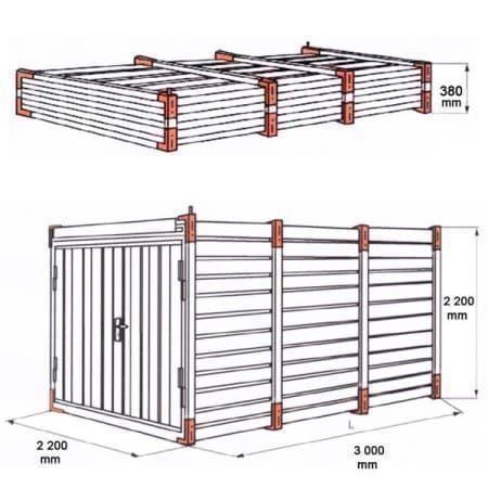 Contenitori edile: 2.2m Lagercontainer Materiallager RST AG – Nuovo e nell'imballaggio originale da Oberrüti venduto da RST-AG.CH 5