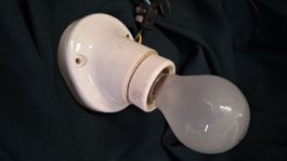 Vintage Wandlampe Porzellan , französische Fassung