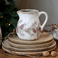 Chic Antique Vase/Krug mit Tannenmotiv, Höhe 15,5 cm