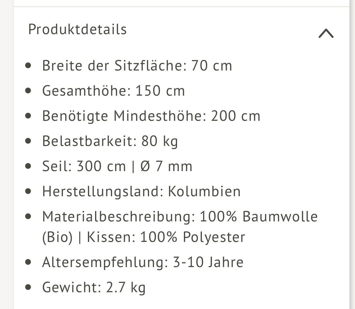 Sièges suspendus: La Siesta Hängesessel Kids – D'occasion à Gelterkinden par Leg_Prinzessin01 5