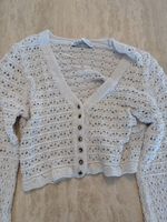 Boho Häkel-Crop-Cardigan Beige Gr. M 