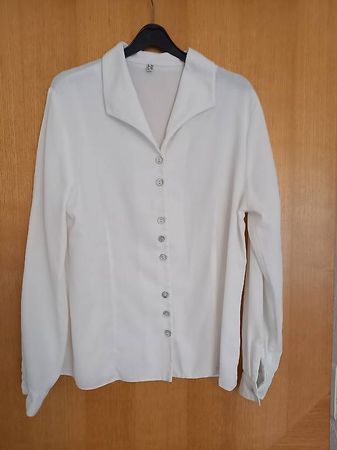 Elegante Damen Bluse, gebrochenes Weiss, Grösse 38