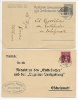 1920 + 1931 Redaktion Entlebucher Stpl. Wolhusen Escholzmatt