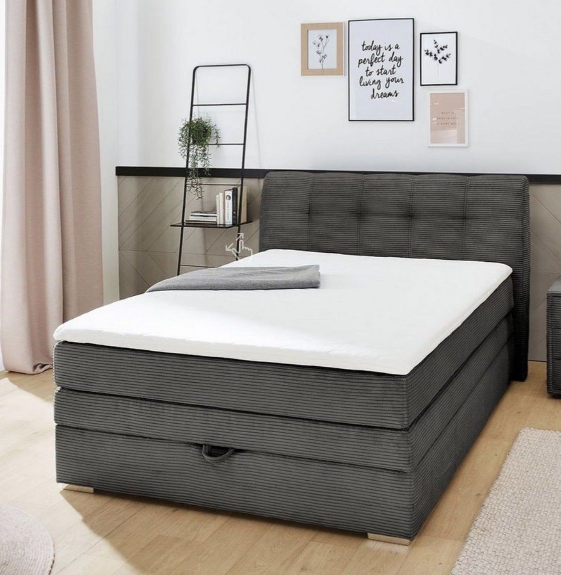 Letti: Boxspringbett mit Stauraum 140x200cm grau mit Topper – Usato da Burgdorf venduto da jan_z8ty