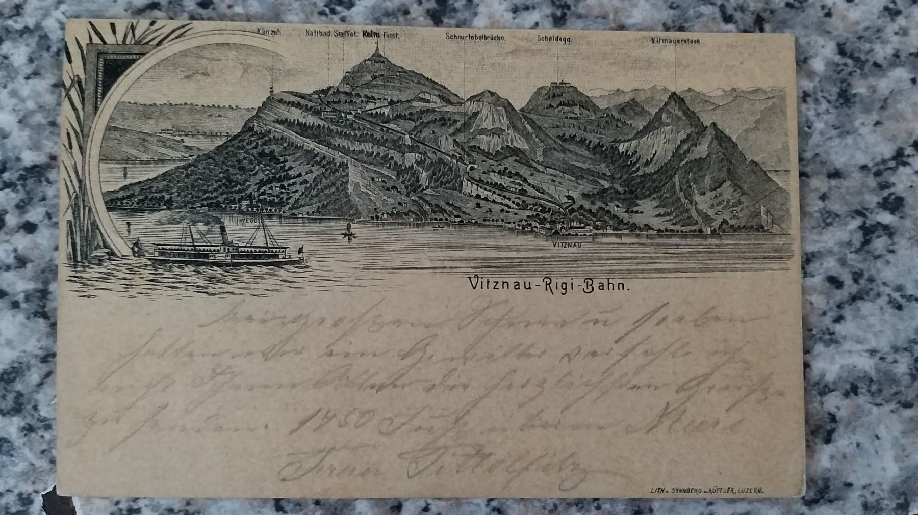 Cartoline postali: Rigi Vitznau 1894 – Usato da Vitznau venduto da Kajakfahrer
