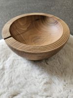 Holzschale gedrechselt massiv 950g 22cm