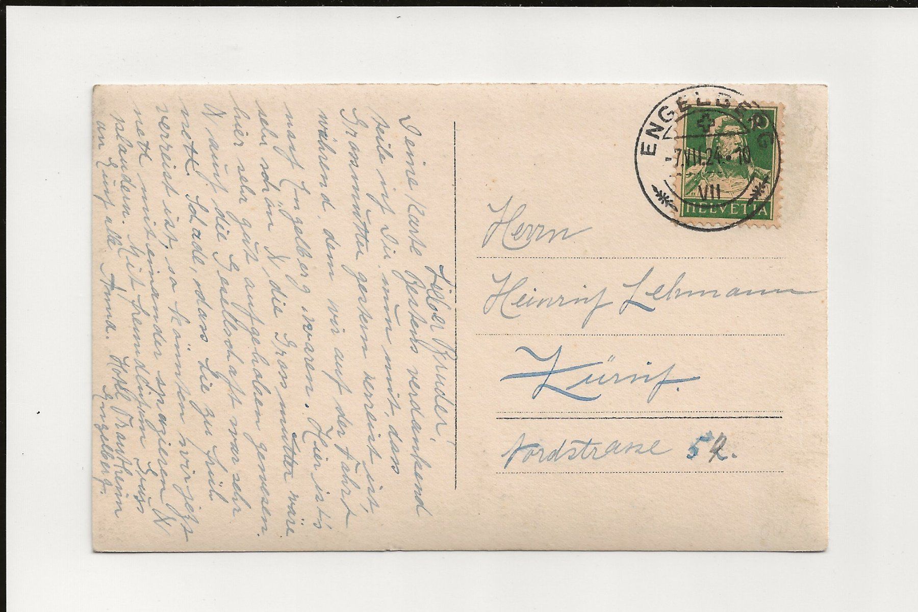 Cartoline postali: AK 1924 Engelberg – Usato da Greifensee venduto da 315WDO 1