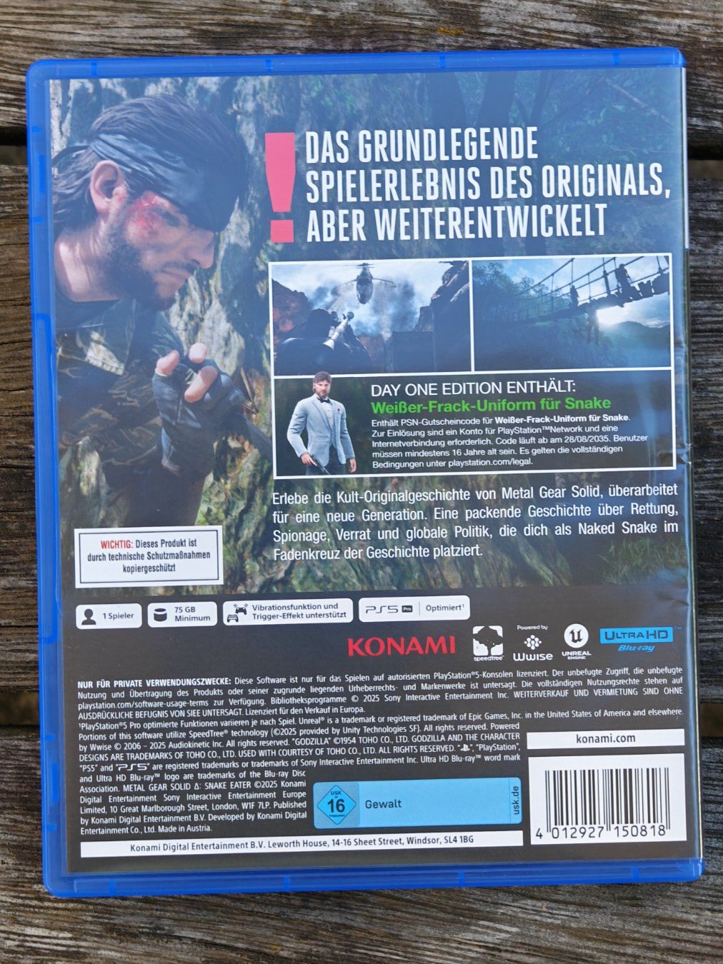 Sony Jeux: Metal Gear Solid / Snake eater / Day One – D'occasion à Altenrhein par TAZamaNAZ 1