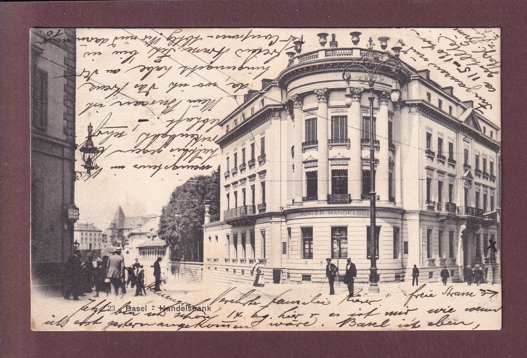 Ansichtskarten: BASEL - Handelsbank - 1904 – Gebraucht aus Pully von nicecards