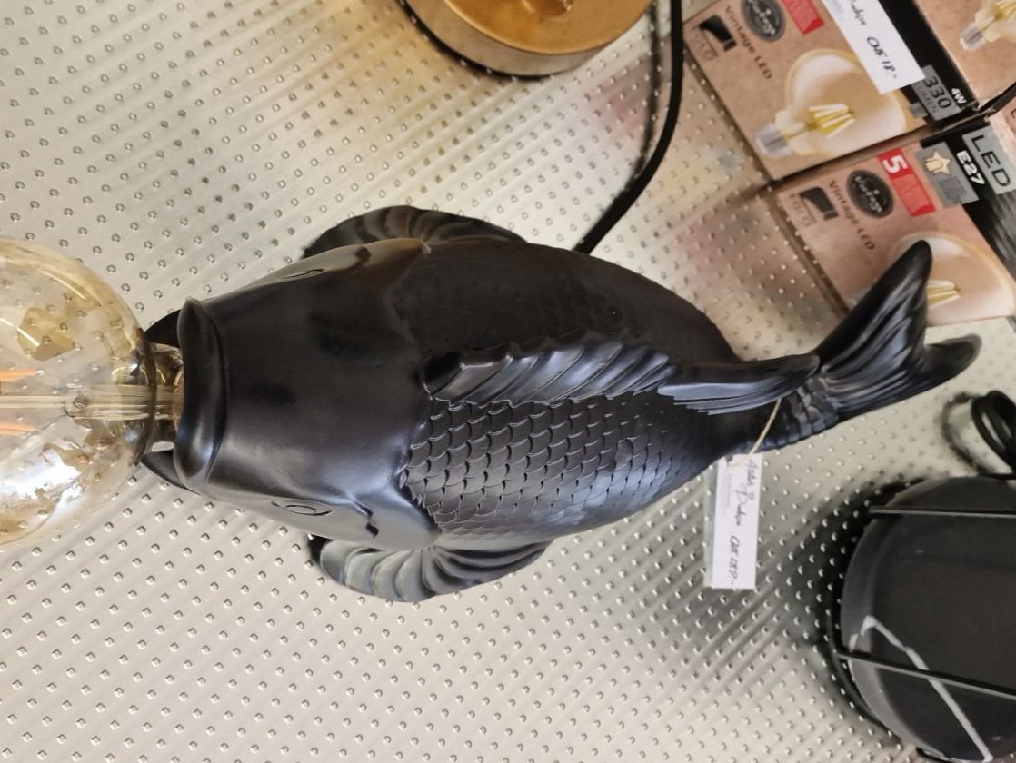 Lampade: Koi Fisch Lampe Schwarz – Nuovo e nell'imballaggio originale da Schaffhausen venduto da AtelierPudesco 5