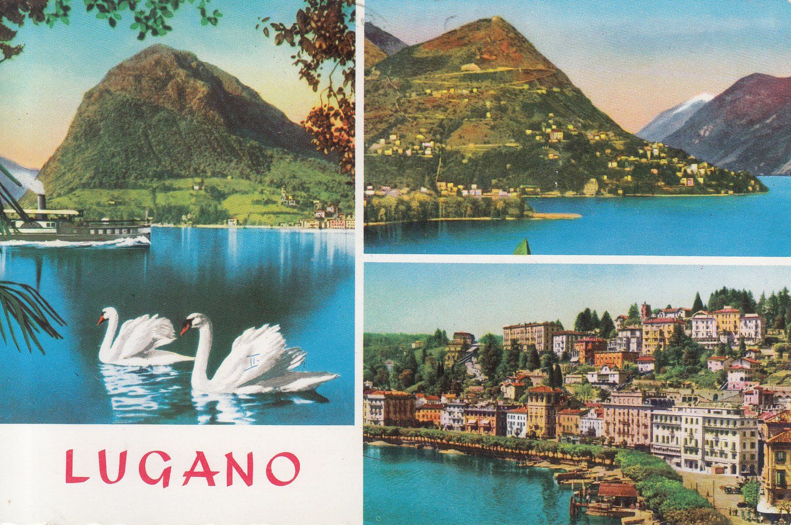 Cartoline postali: Lugano 1958 coloriert – Usato da Bürglen TG venduto da StampGraf