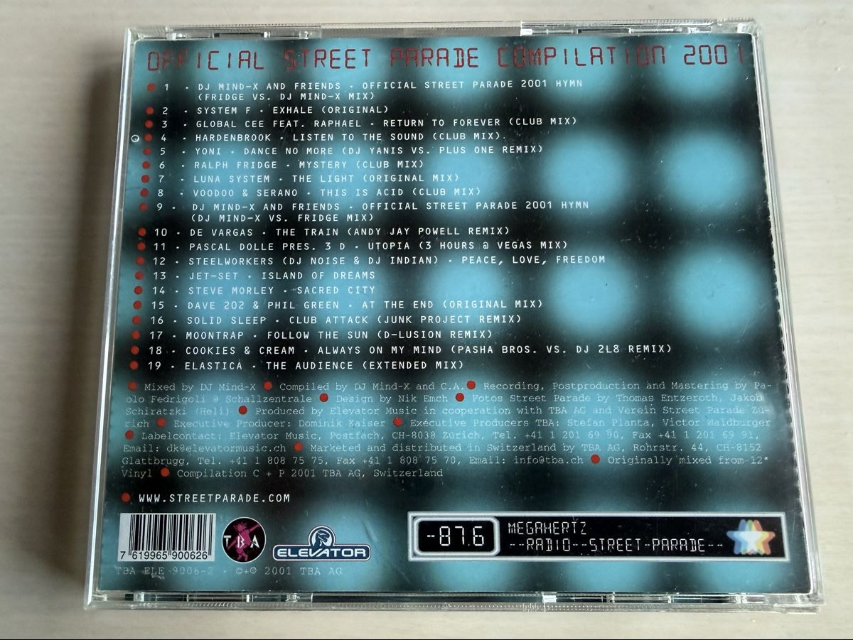 CD: Street Parade Compilation 2001 - DJ Mind-X – Usato da Oberried Brienz venduto da Chyara 1