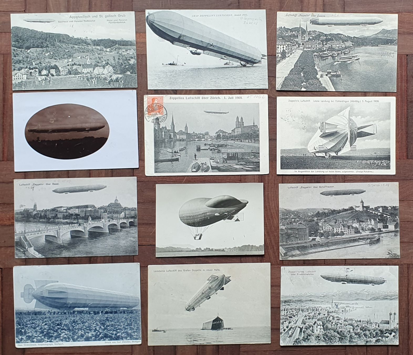 Cartoline postali: 12 Zeppelin-Karten – Usato da Kreuzlingen venduto da Rschweiz1