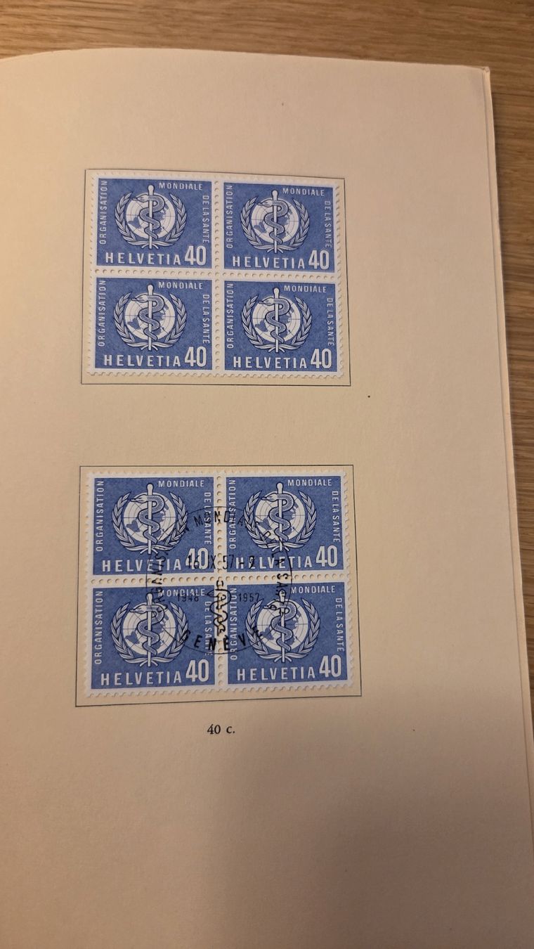 Tutti i francobolli: 1957 Folder Dienstmarken Weltgesundheitorganisation – Usato da Arni AG venduto da Moth68 5