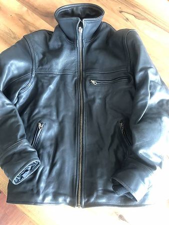 Töffjacke Leder schwarz