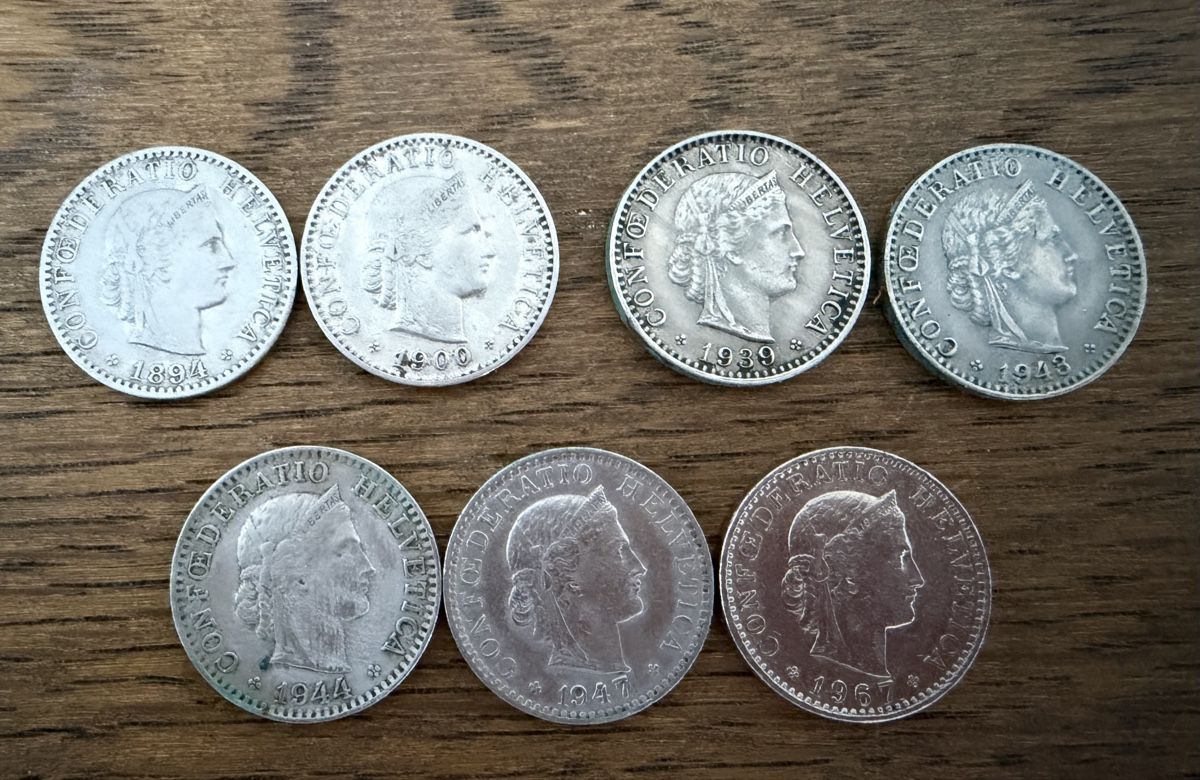 Tutti le monete: 7 alte 20 Rp Stücke – Usato da Seengen venduto da Gegu2