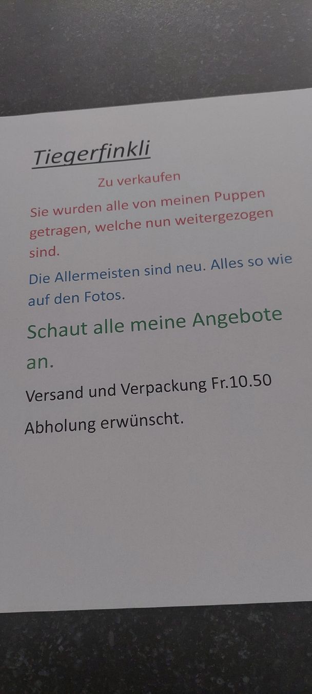 Puppen: Puppentiegerfinkli – Gebraucht aus Muri AG von nindo1 1