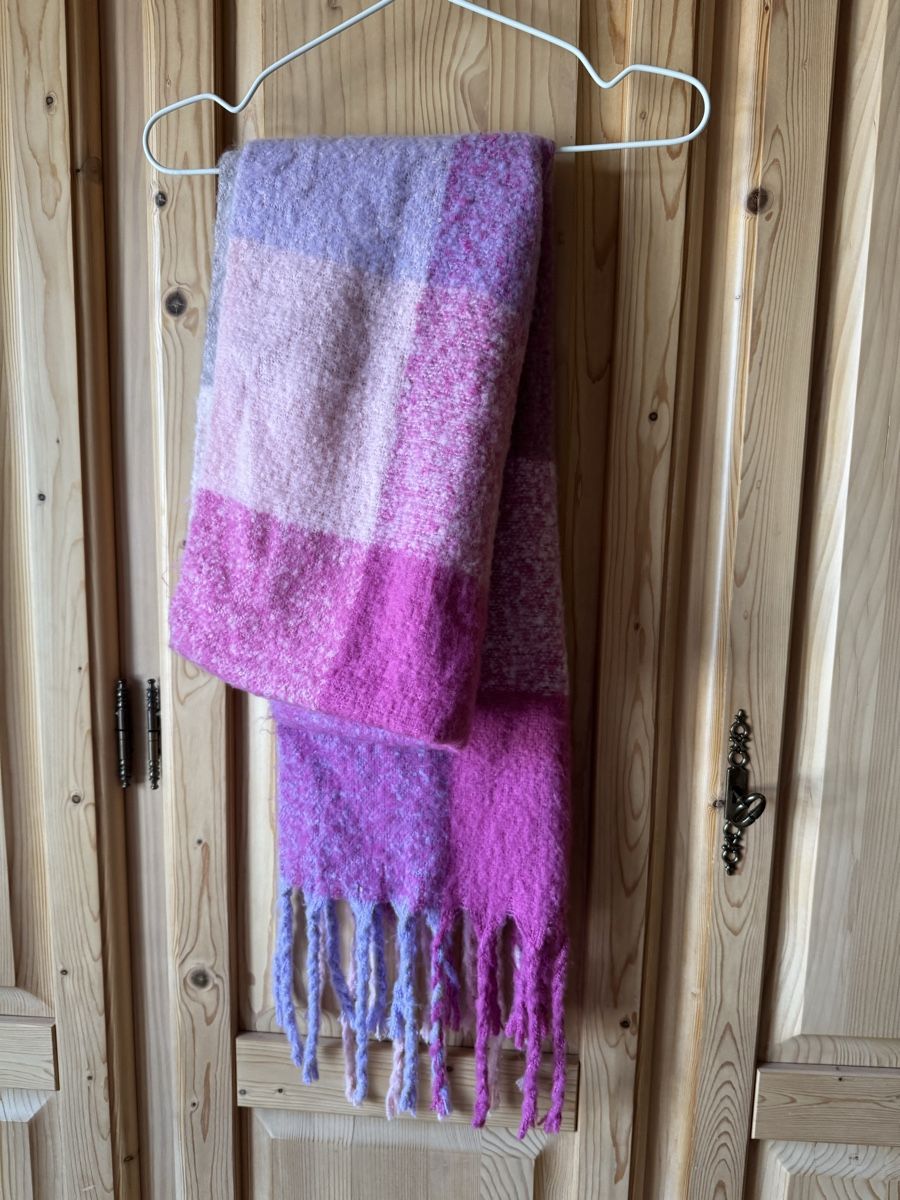 Foulard & Sciarpe: Schal mit Fransen, pink-grau – Usato da Hergiswil NW venduto da kaufe_bei_kaufmann 2