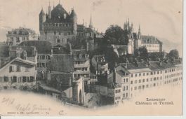 P 53 Lausanne, Château et Tunnel, 1900