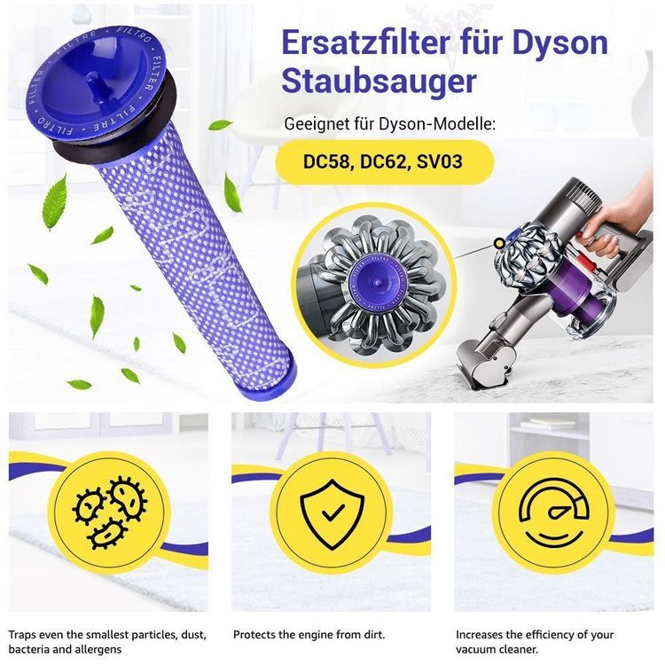 Pré filtre d'origine Dyson - DC58 - DC59 - DC61 - DC62 - SV03 - SV05 - SV06  - V6 - V8 - 96566101