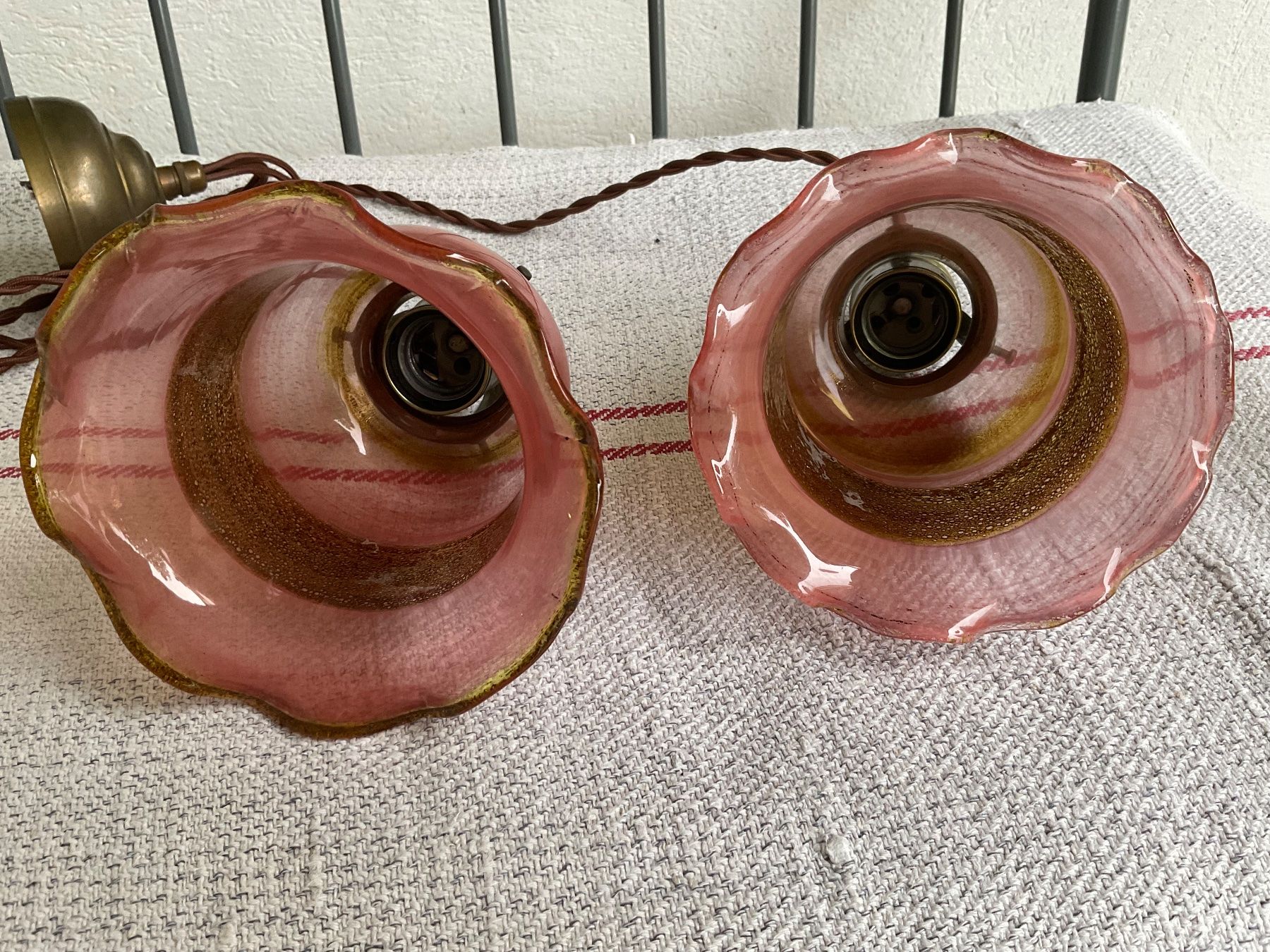 Lampade: Antike Hängelampe Glaslampe Lampe – Usato da Aarau venduto da Ikebana03 2