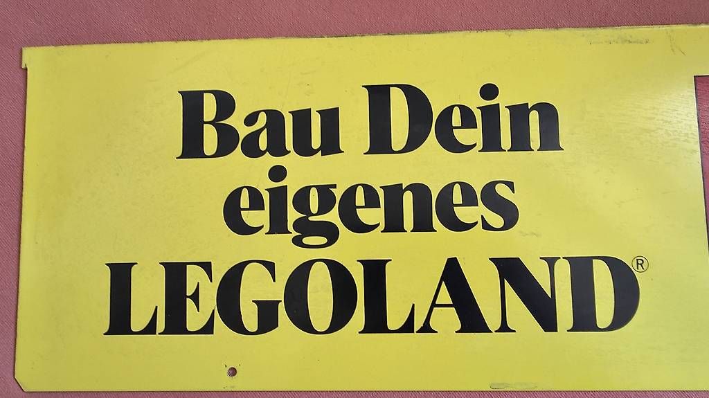 Insegne: Lego werbeschild, schweres Eisenblech,Doppelseitig – Usato da Ettingen venduto da 1964erNachtzugfahrer 2