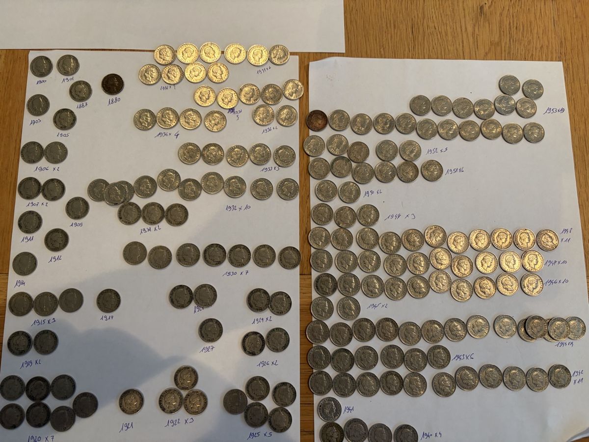 Tutti le monete: Pièces 5 centimes suisse de 1880 a 1953 – Usato da Echallens venduto da JAR69