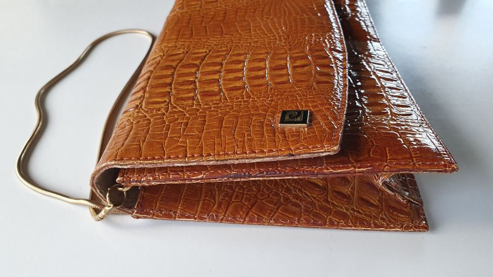 Sac pochette Pierre Cardin vintage en croco neuf (D'occasion) à