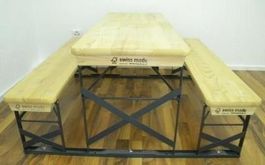 Kindertisch Festgarnitur, mit Sicherheitsschiene  40x110 cm