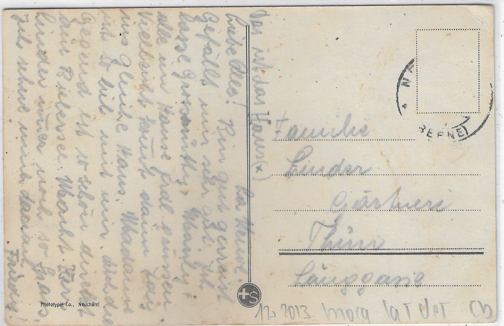 Cartoline postali: Neuveville - Rue de la Gare - Litho – Usato da Ettingen venduto da Kartenplanet 1