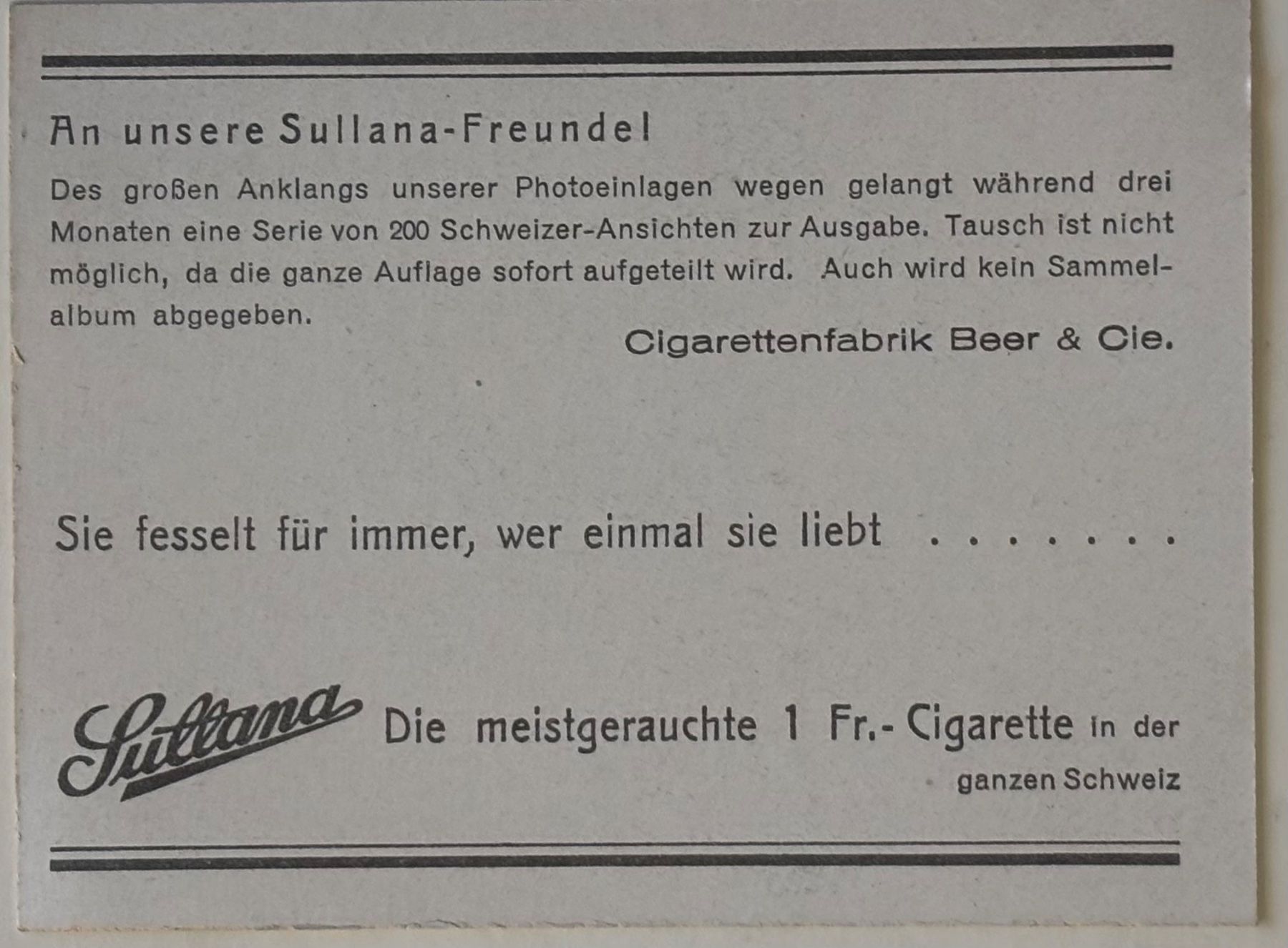 Cartoline postali: Sultana Zigarettenbild - St. Moritz – Usato da Frauenfeld venduto da Merk52 1