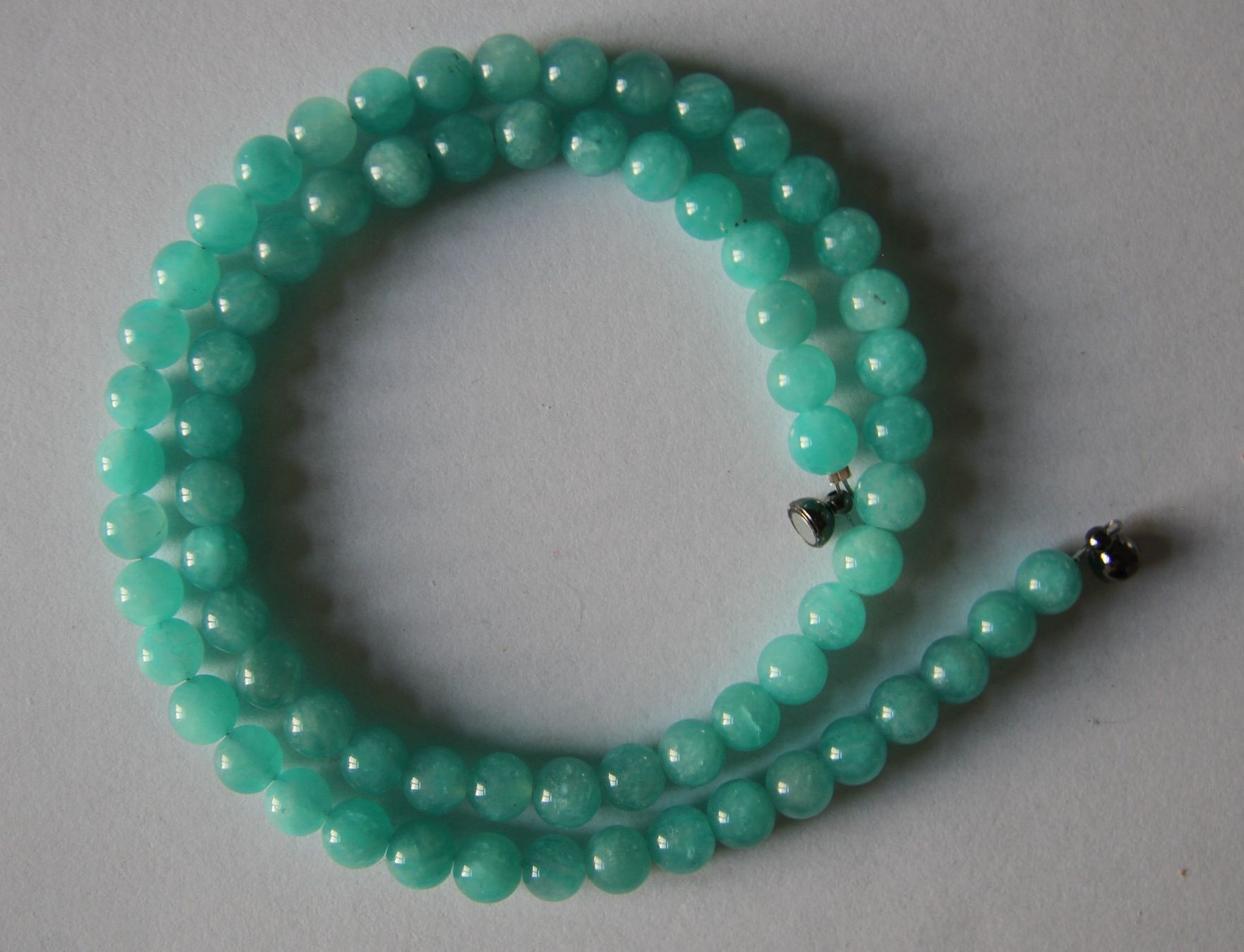 Catenine: NEU: Mosambik Amazonit Kette Collier Magnetverschluss – Nuovo (secondo la descrizione) da Matten b. Interl venduto da EdelsteineInterlaken 1