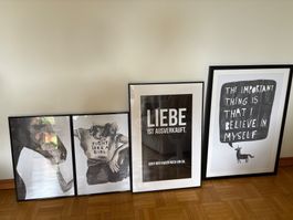 Bilderrahmen Bilder Set mit 4 Drucken schwarz weiss guter...