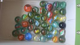 40 grosse Glasmurmeln diverse Farben/Grössen