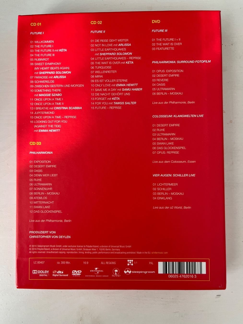 Tutti i DVDs: Schiller - Future  (2016) DVD CD – Nuovo (secondo la descrizione) da Sierre venduto da black.box 1