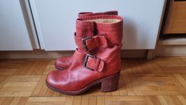 Bottes en cuir rouge, taille 38