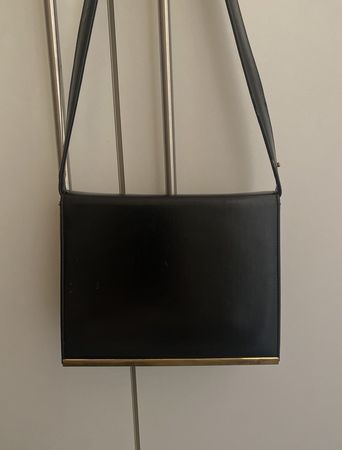 Vintage Handtasche schwarz Leder Damen guter Zustand