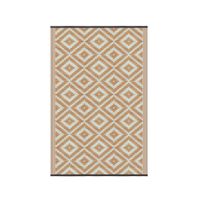 Plastic-Coated Rug 180 x 120 cm white and yellow