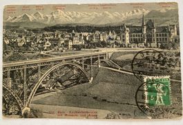 Spezielle Aufnahme v. Bern Kirchenfeldbrücke + Museum, 1910