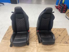 2 Stk. Audi TT 8S Sportsitze Leder Schwarz Rautensteppung