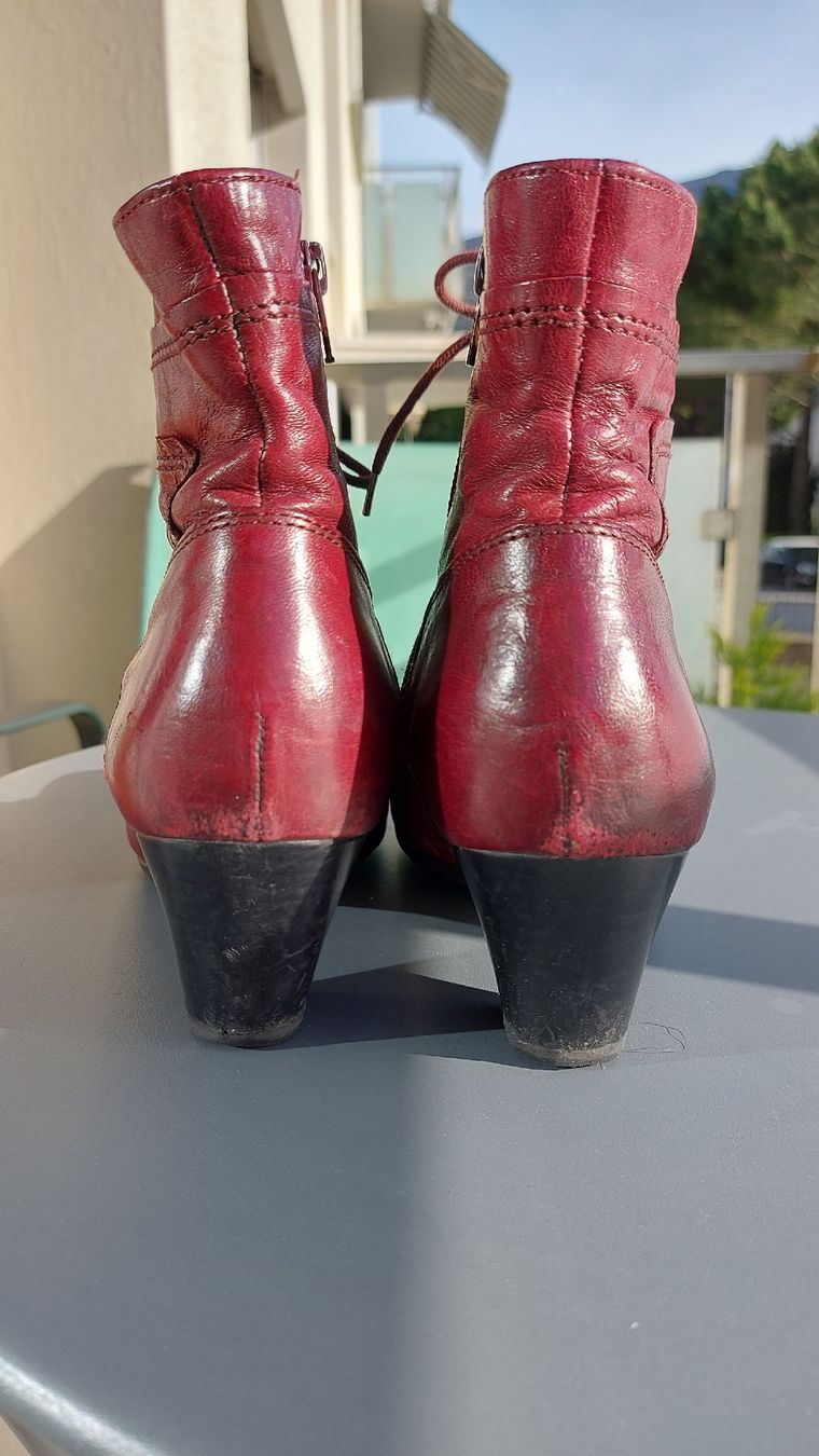 Gabor Scarpe da donna: Bottines rouges en cuir véritable – Usato da Sion venduto da aud_7pxl 5