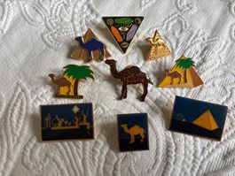 Ägypten Pins Sammlung, 9 Stück, Kamel, Pyramiden