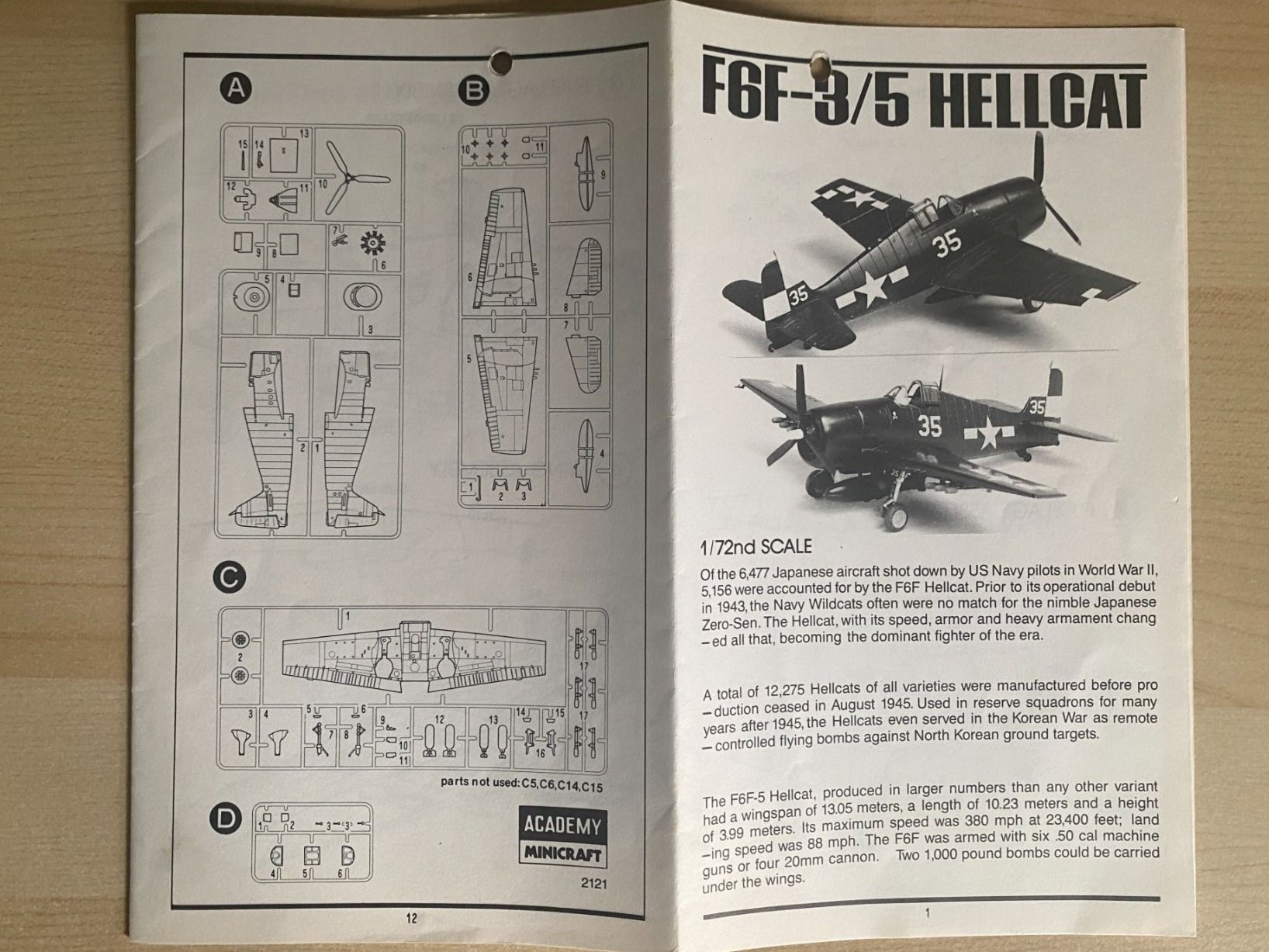 Modellbausätze & Standmodelle: Modell 1:72 - F6F-3/5 Hellcat von Academy – Neu (gemäss Beschreibung) aus Koppigen von F4Fan 3