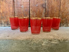 5er Set Vintage / Mid Century Gläser von BVB aus Frankreich